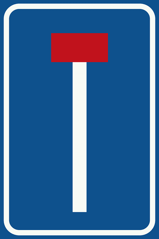 No through road sign in Netherlands