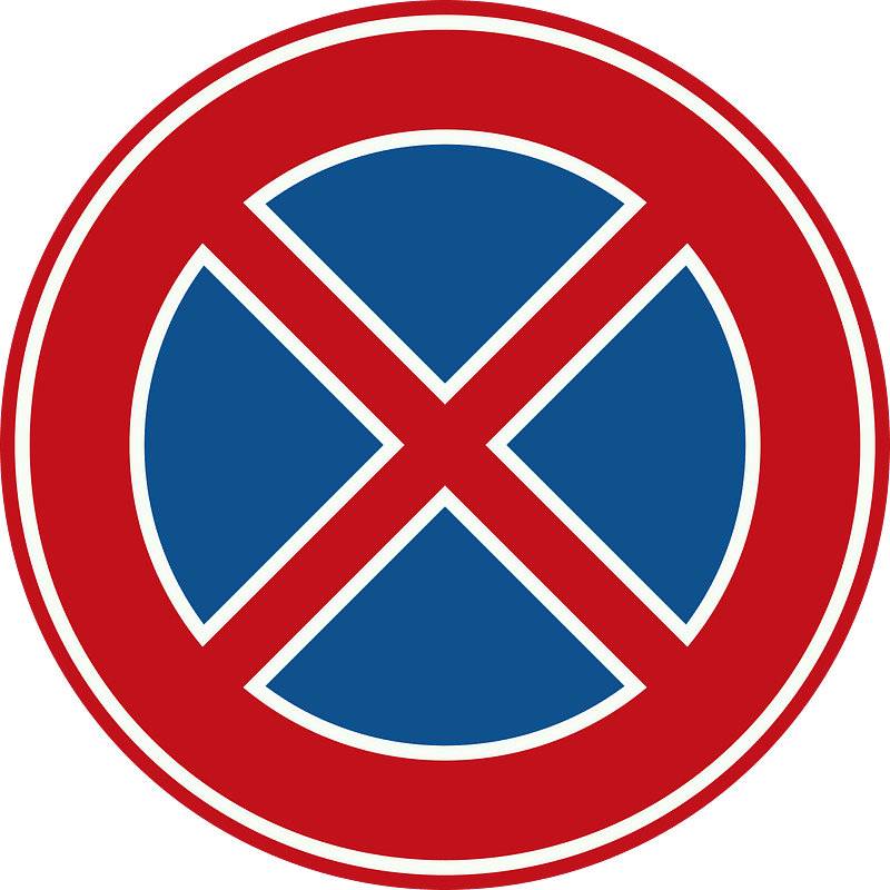 No stopping sign in Netherlands