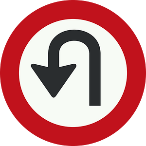 No U-turns sign in Netherlands