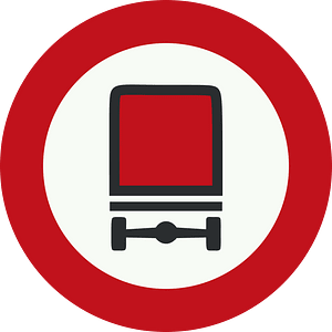 No vehicles carrying dangerous goods sign in Netherlands
