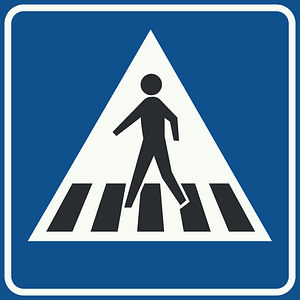 Pedestrian crossing sign in Netherlands