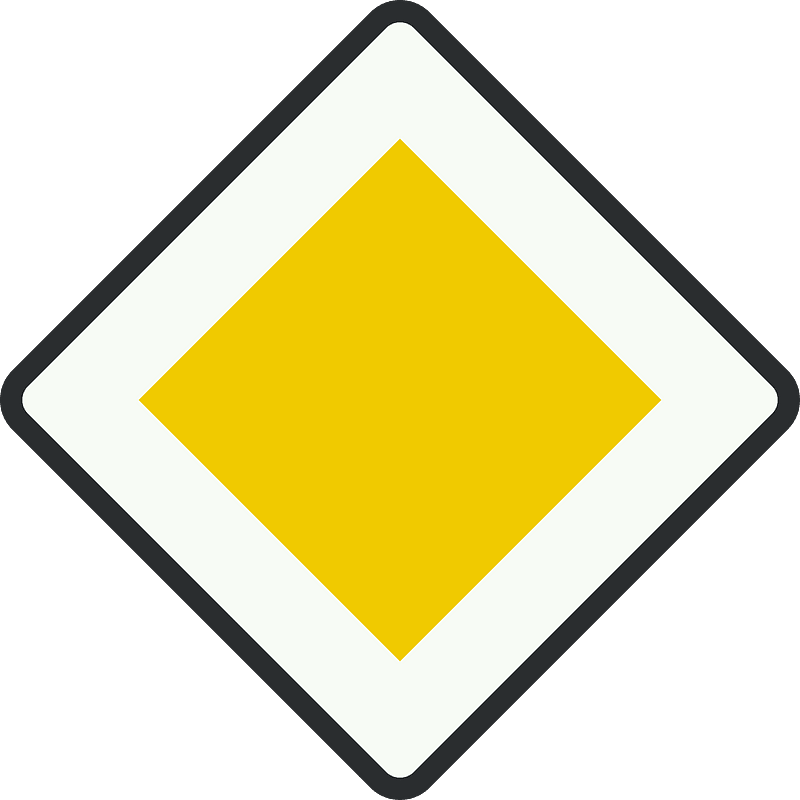 Priority road sign in Netherlands
