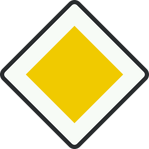 Priority road sign in Netherlands