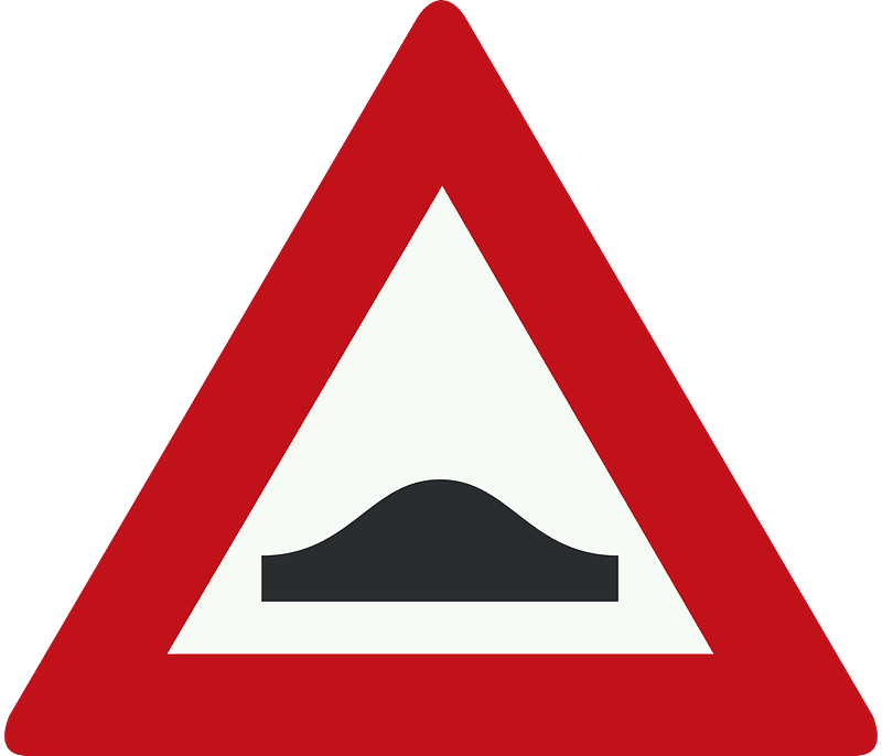 Road hump ahead sign in Netherlands