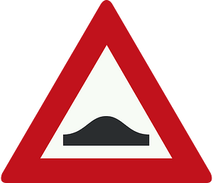 Road hump ahead sign in Netherlands