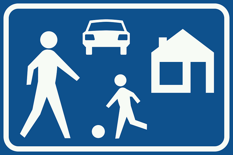 Residential area / living street sign in Netherlands
