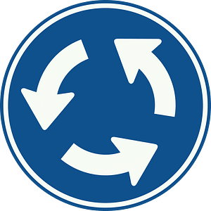 Roundabout sign in Netherlands