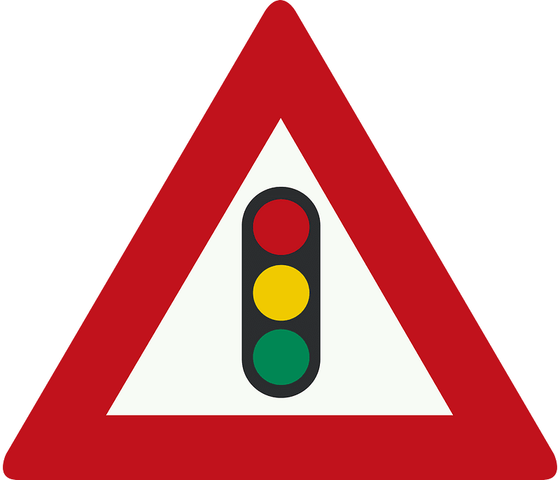 Traffic signals ahead sign in Netherlands
