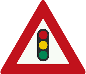 Traffic signals ahead sign in Netherlands