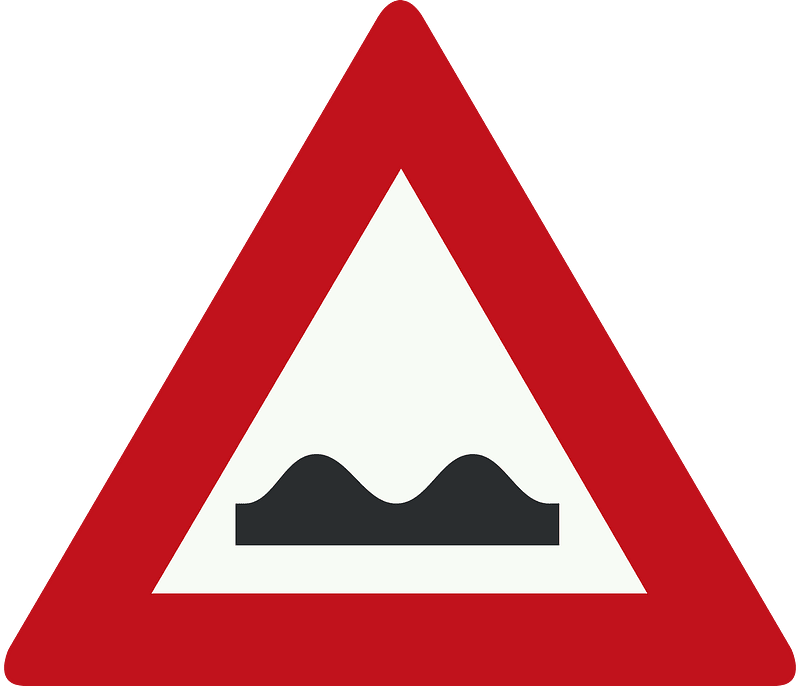 Uneven road ahead sign in Netherlands