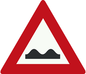Uneven road ahead sign in Netherlands