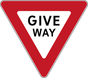 Roundabout sign in New Zealand