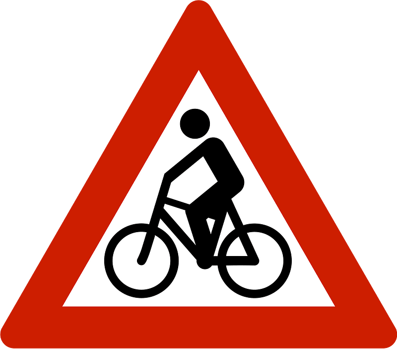 Cyclists ahead sign in Norway