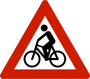 Cyclists ahead sign in Norway