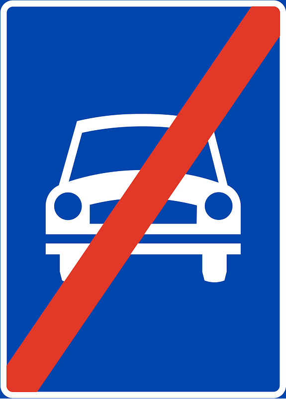 Expressway ends sign in Norway