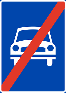 Expressway ends sign in Norway