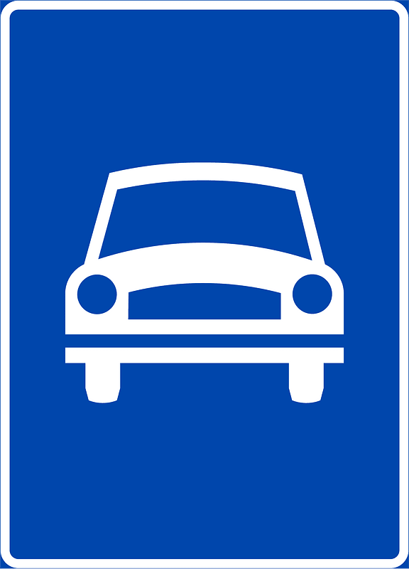 Expressway sign in Norway