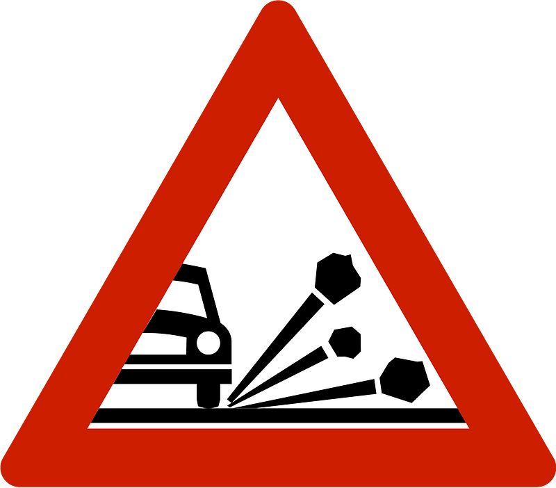 Loose road surface sign in Norway