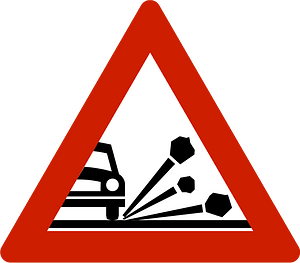 Loose road surface sign in Norway