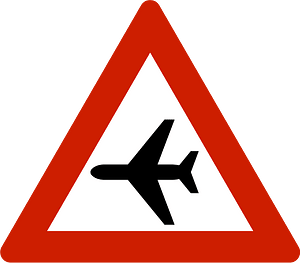 Low-flying aircraft sign in Norway