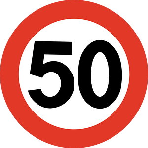 Maximum speed limit sign in Norway