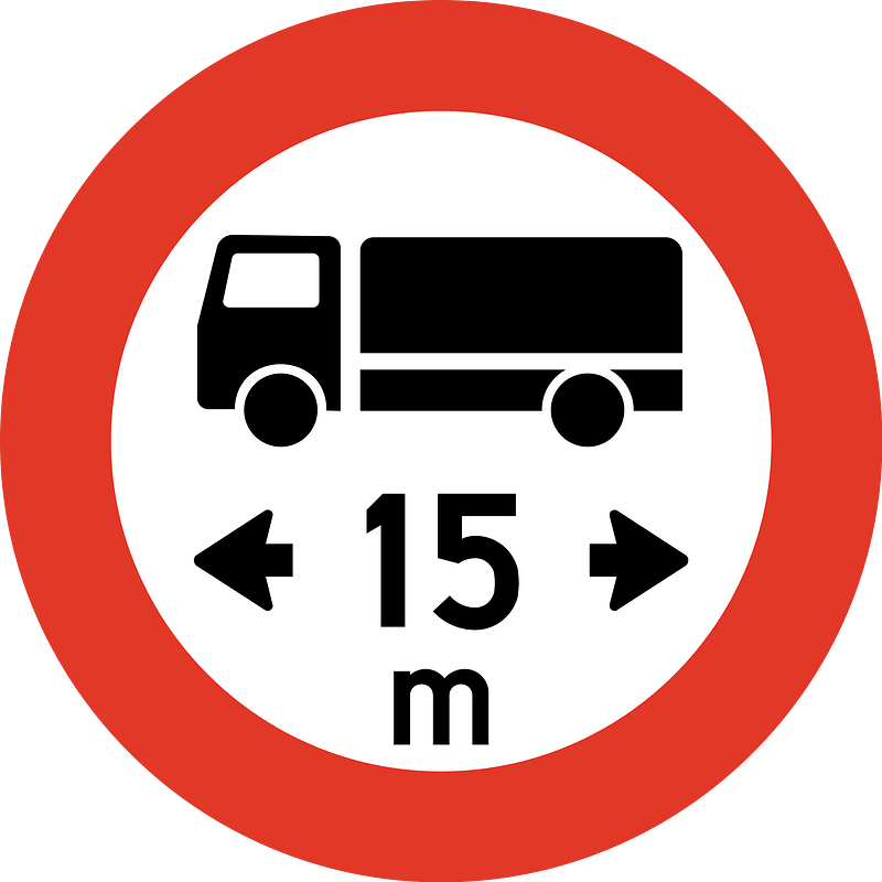 Maximum vehicle length sign in Norway