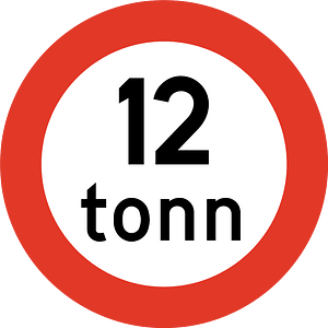 Maximum weight sign in Norway