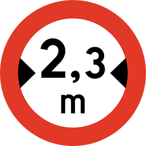 Maximum width sign in Norway