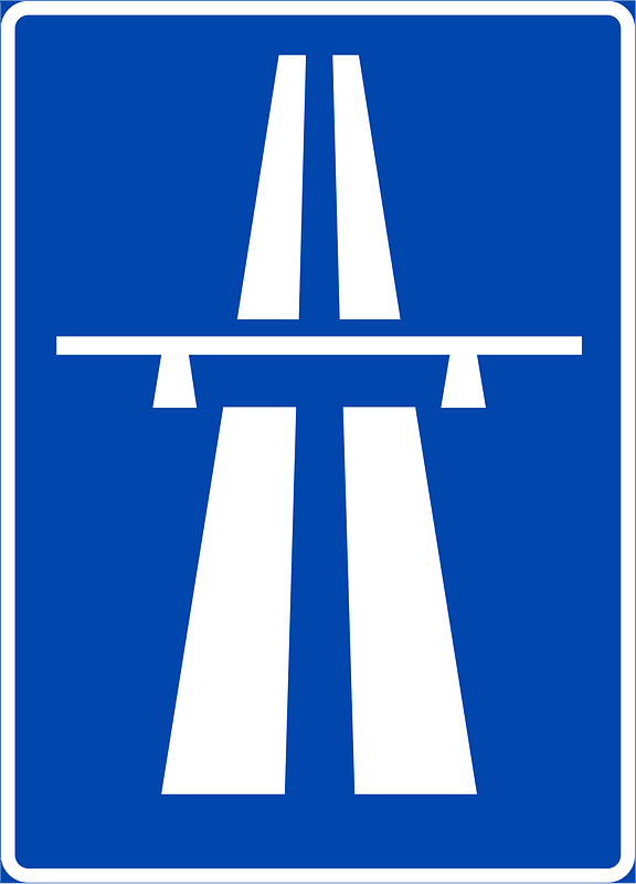 Motorway sign in Norway