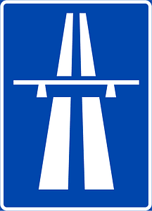 Motorway sign in Norway
