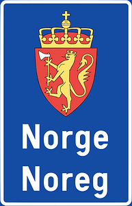 National border sign in Norway