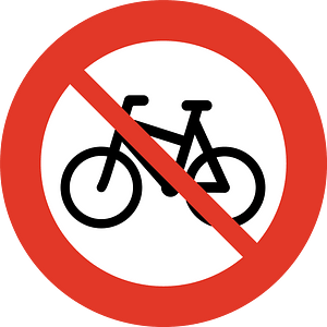 No bicycles sign in Norway