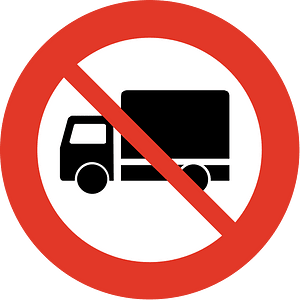 No heavy goods vehicles sign in Norway