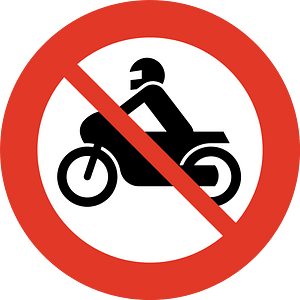 No motorcycles sign in Norway