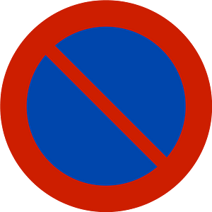 No parking or waiting sign in Norway