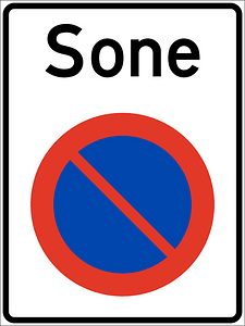 No parking zone sign in Norway