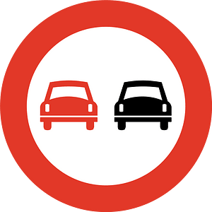 No overtaking sign in Norway
