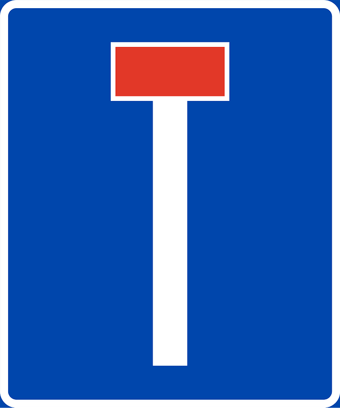 No through road sign in Norway