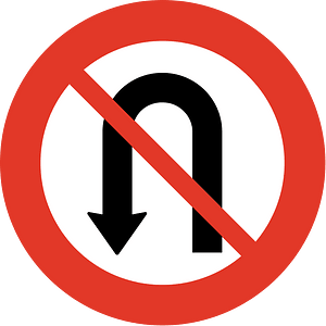 No U-turns sign in Norway