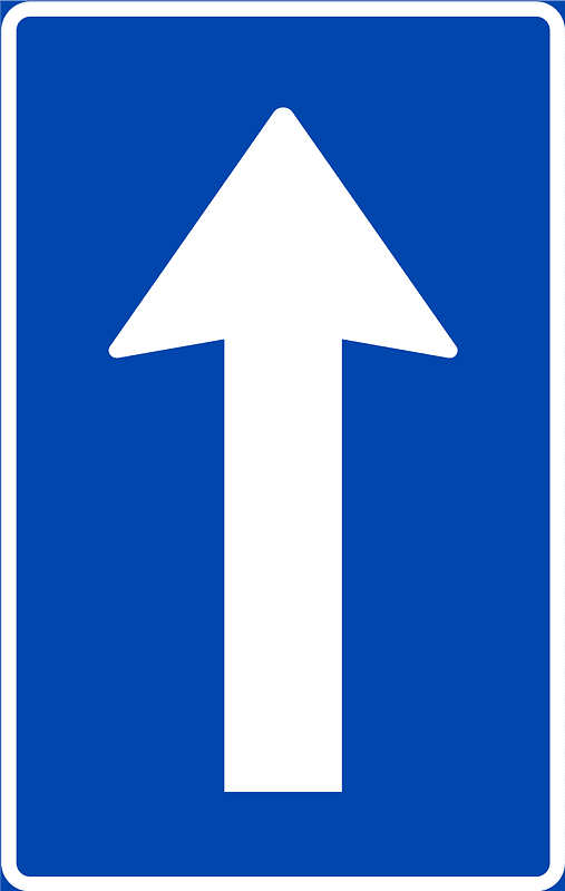 One-way street sign in Norway