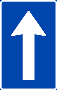 One-way street sign in Norway