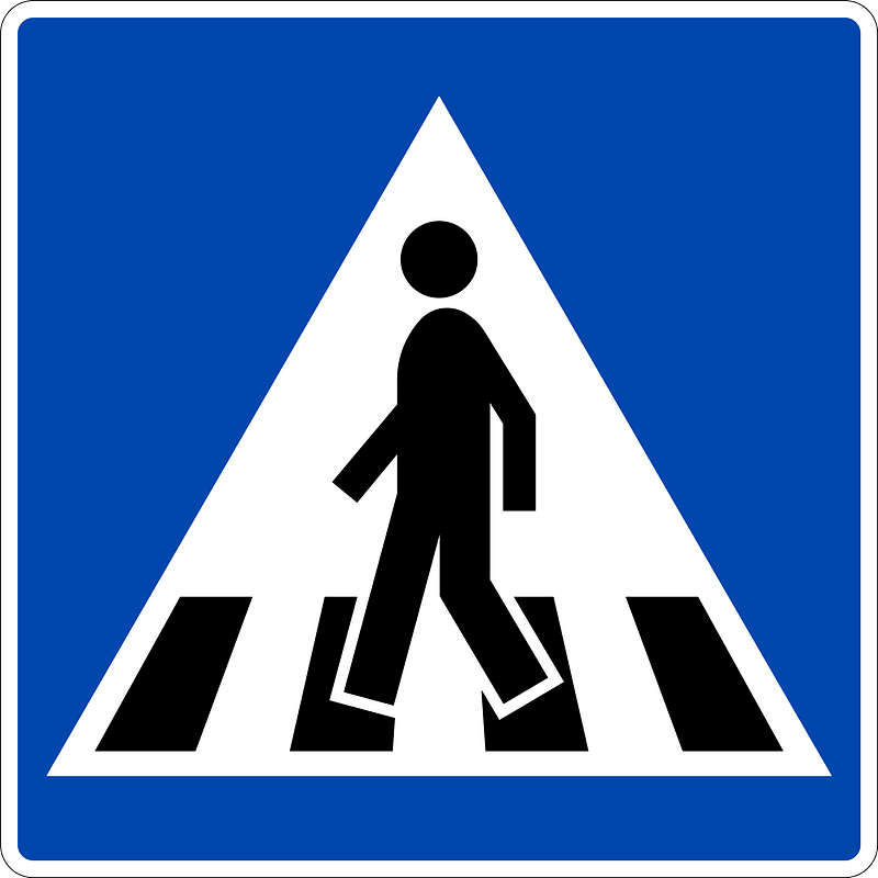 Pedestrian crossing sign in Norway