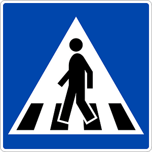 Pedestrian crossing sign in Norway