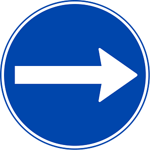 Proceed right only sign in Norway