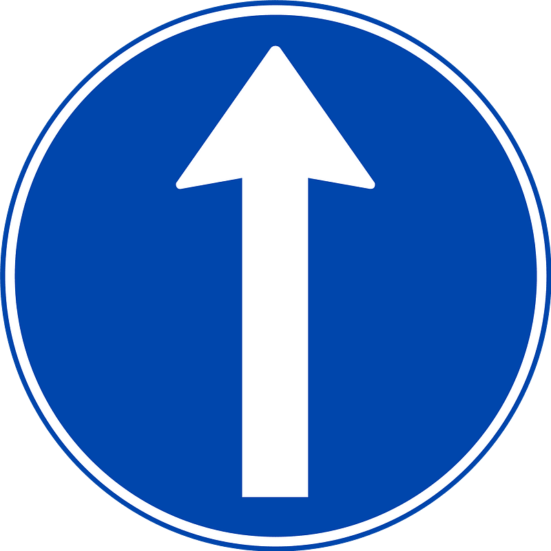 Straight ahead only sign in Norway
