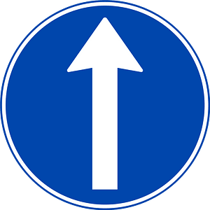 Straight ahead only sign in Norway