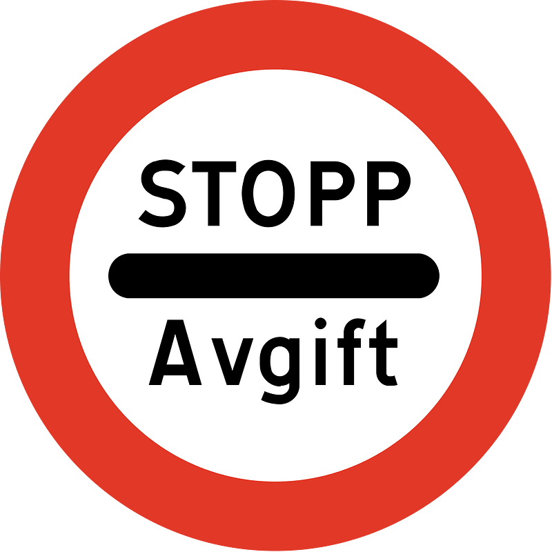 Toll sign in Norway