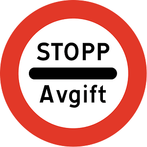 Toll sign in Norway