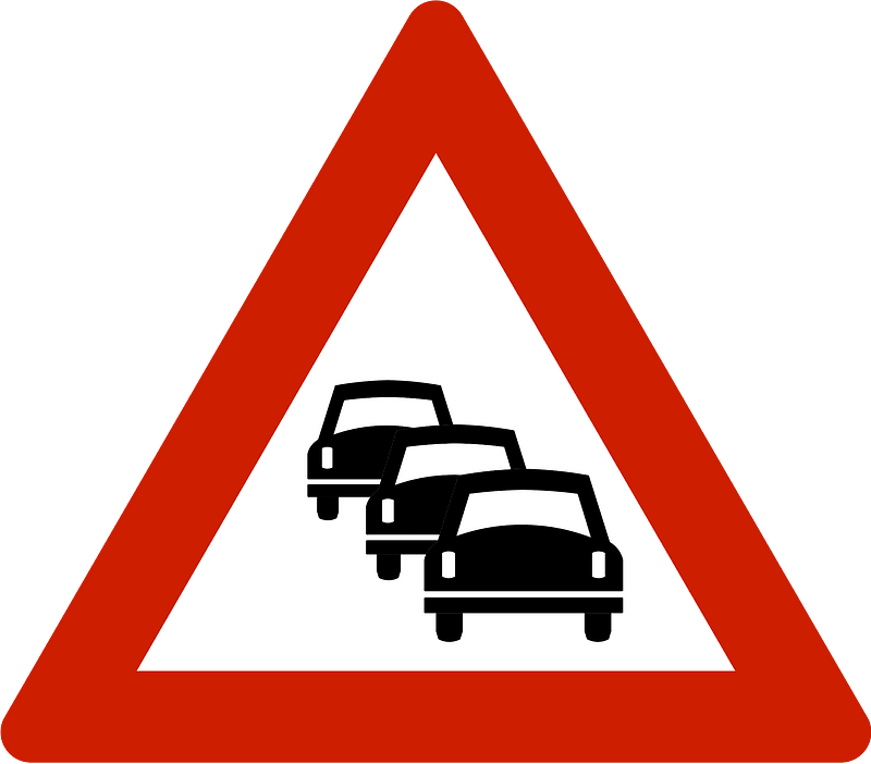 Traffic queues likely ahead sign in Norway