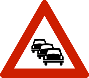 Traffic queues likely ahead sign in Norway